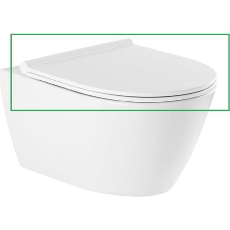 Abattant WC blanc avec frein de chute softclose – Siège déclipsable – Forme D – Nettoyage facile – Qeramiq (1/5)
