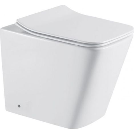 WC à poser sans bride Tornado DOUA 52,5x35,5x41 cm avec abattant-Blanc-Blanc-35.50 -- (1/5)