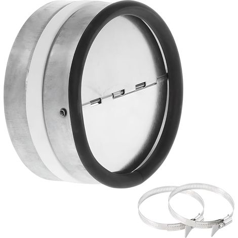 Raccord Clapet Anti-retour DN 150 mm Clapet Anti Retour en Acier Galvanisé avec Rabats en Aluminium en Caoutchouc d'étanchéité pour Hottes de Cuisine Aspirante Gaines Système de Ventilation