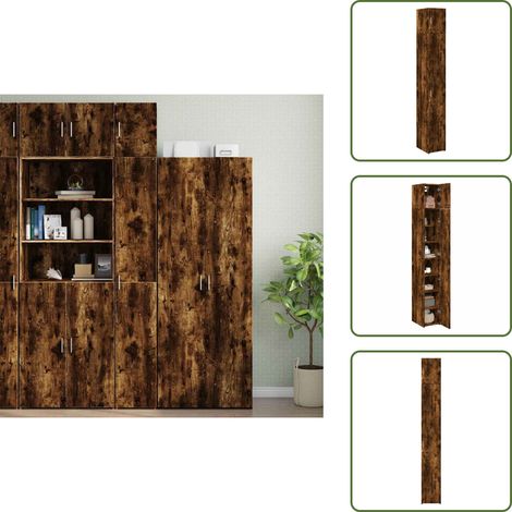 The Living Store Hochschrank Schmal Räuchereiche 30x42,5x225 cm Holzwerkstoff - Schrank (1/5)