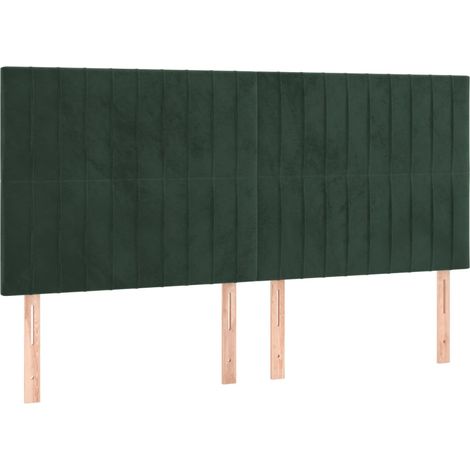 Testiera regolabile - vidaXL Testiera Verde Scuro 160x5x118/128 cm Velluto - Testiera per letto (1/5)