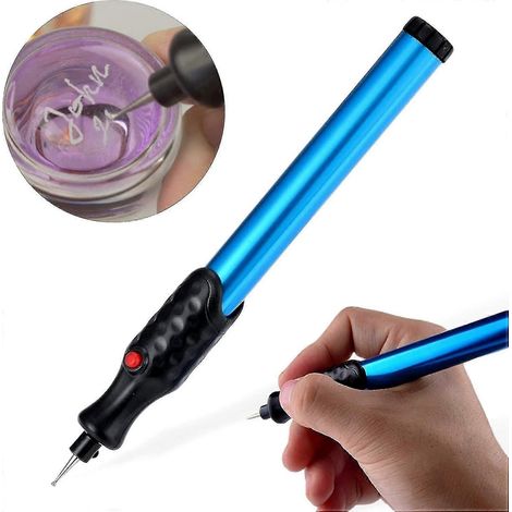 Stylo à graver de précision portable - Outils de gravure DIY - Marqueur de gravure électrique - Gravure sur bijoux, métal, verre, cuir et bois (1/2)