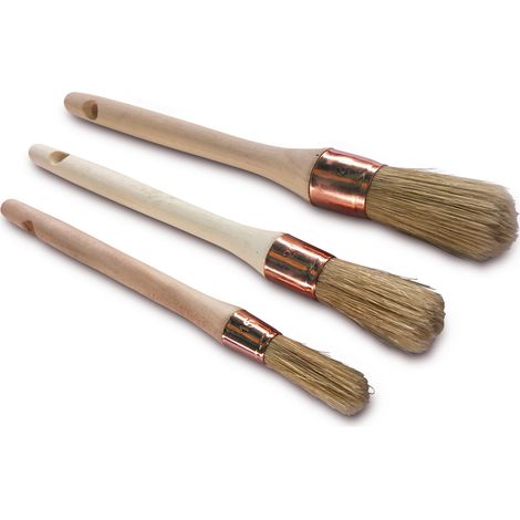 Lot Pinceaux de pouce - Brosse ronde soie blanche - Peinture rénovation volets moulure plinthe - Quantité x 1 - Lot 3 pinceaux (1/5)
