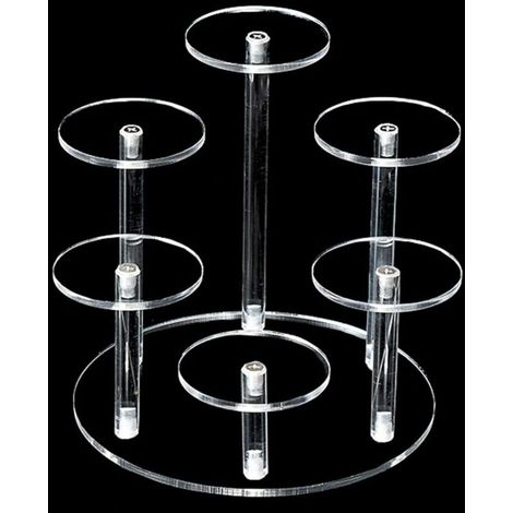 Espositore in acrilico trasparente, porta profumi rotondo, mensola espositiva in acrilico, espositore trasparente in acrilico per profumi, oggetti da collezione, gioielli, torte, ciambelle, 1 pezzo (1/4)