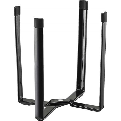 Étagère multifonctionnelle, étendoir à linge, poubelle, noire, acier/résine de silicone, design minimaliste (1/5)