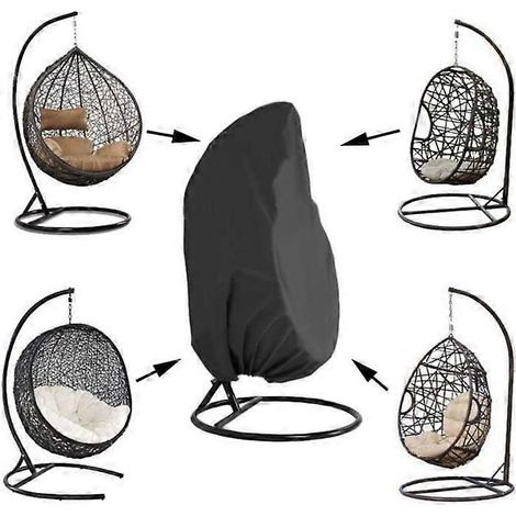 ConPus Patio Hanging Chair - Waterproof Outdoor Egg Chair with Durable Hem Cord, 210D Oxford Wicker, 115cm D x 190cm H (1/5)