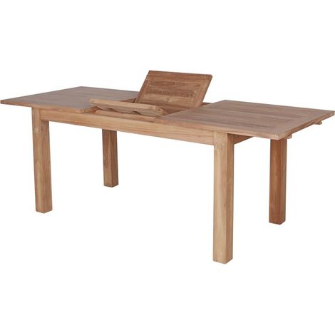 Table de jardin rectangulaire teck massif extensible 150cm - 200x80x75 cm - Kayu Meuble (1/5)