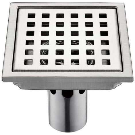 Égouttoir De Sol en Acier Inoxydable Grand Débit Égouttoir Carré Douche Drain Grille De Déchets,15X15cm (1/5)