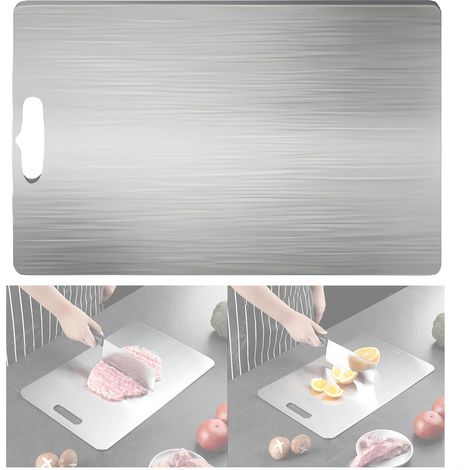 Planche de cuisine 30 x 20 cm, acier inoxydable, ensemble de planches à découper en acier inoxydable, titane (1/5)