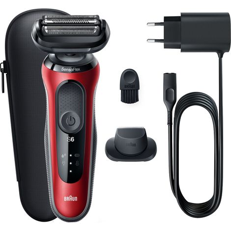 Rasoi Elettrico Braun Series 6 61-R1200s Nero Rosso (1/5)