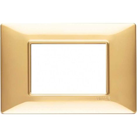 Vimar Plana plaque 3 modules couleur or brillant 14653.24