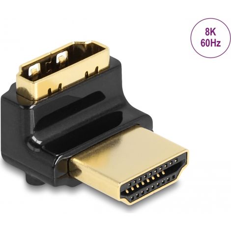 Delock Adaptador HDMI macho a hembra 90Â° acodado hacia arriba 8K 60 Hz metal