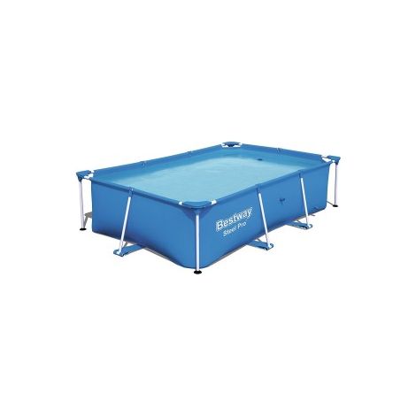 Bestway – Piscine hors sol rectangulaire 400x211 cm – Hauteur 81 cm – Capacité 5700 litres – Structure en métal – Prédisposition filtre 1C