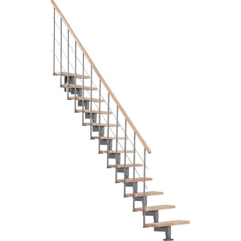 Minka Mittelholmtreppe Style 35 - 304cm Geschosshöhe Buche Grau