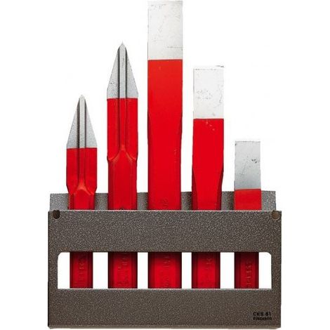 Facom – Jeu de burins 15-25 mm pour béton armé – Coupe nette sans éclat – Pour chantiers humides – 5 pièces