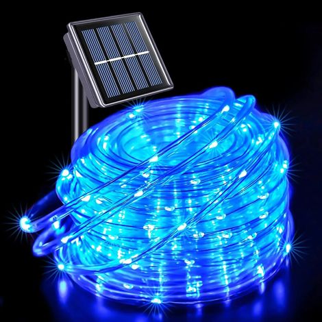 Guirlande lumineuse solaire LED (Bleue - 32 m - 300 LED) - Décoration de Noël pour jardin, pelouse, arbres, cour ou clôture. (1/5)