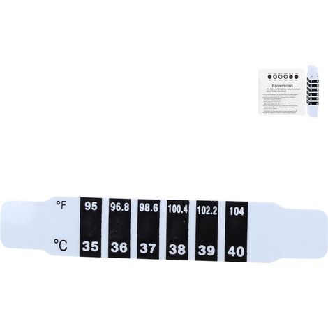 Wiederverwendbare, selbstklebende Stirnthermometerstreifen zur Temperaturmessung bei Babys, Kindern und Erwachsenen, auf Reisen und im Alltag (20 Stück/Packung) (1/5)