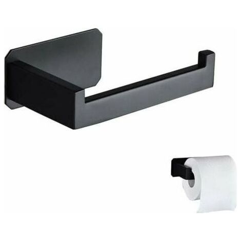 Ahlsen Porte Papier Toilette Inox Original Porte Papier Toilette Mural Sans Perçage Porte Papier Toilette Noir 3M Adhésif Pour Décoration Salle De Bains WC Cuisine Accessoire (1/5)