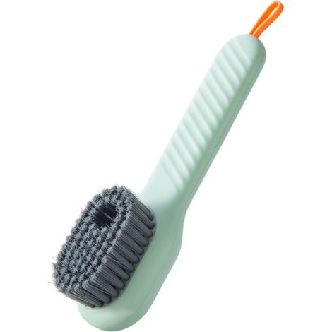 Spazzola Scarpe con Dispenser Sapone – Manico Lungo Ergonomico, Setole Morbide per Pelle e Tessuti – Plastica Robusta – Design Elegante – Ideale per Casa e Viaggio (1/4)