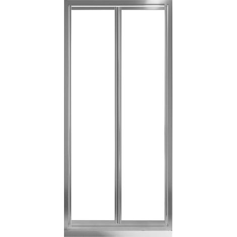 Porta Doccia 100 cm 2 Ante Battenti in Cristallo Trasparente 4mm H185 Fosterberg Skagen (1/3)