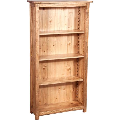 Kleines Bücherregal im Country-Stil aus massivem Lindenholz mit natürlichem Finish L68xPR25xH130 cm. Made in Italy