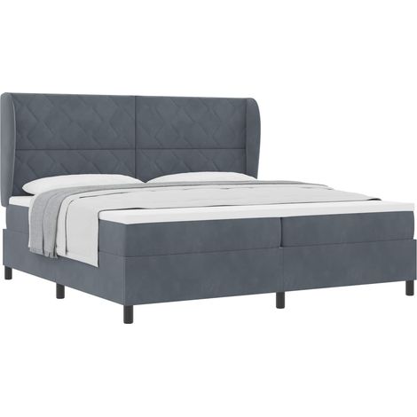 Maison Exclusive - Boxspringbett mit Kopfteil Dunkelgrau 200 x 20 (1/5)