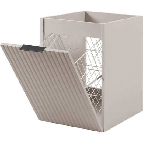 Mobiletto da bagno con cesto per la biancheria, cashmere, 40 x 57 x 46 cm, manici neri