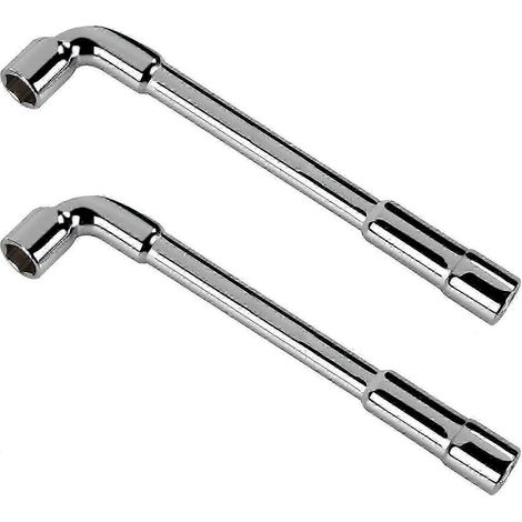 Lot de 2 clés à douille hexagonales coudées en L de 9 mm, clé tubulaire multifonction à double extrémité CRV pour machine à laver, canalisation, vélo (1/5)