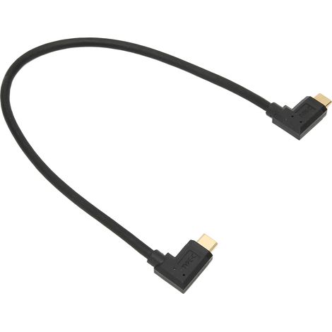 Câble USB-C Mâle à Mâle 90° Haute Vitesse 10 Gbps, Connecteur Doré, Extension Charge et Données (1/5)