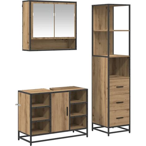 Maison Exclusive - Badezimmermöbel-Set 3 stk. Artisan-Eiche 35 x (1/5)