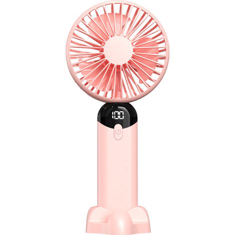 Ventilador portátil - 6 velocidades ajustables - Nivel de ruido inferior a 36 dB - Dimensiones21 x 9,6 x 3,8 cm - Material HIPS - Rosa (1/5)