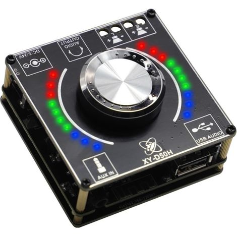 Amplificateur de Puissance Bluetooth stéréo 50Wx2, Module TPA3116, Spectre de Volume, lumière de Rythme Musical D50H (1/5)