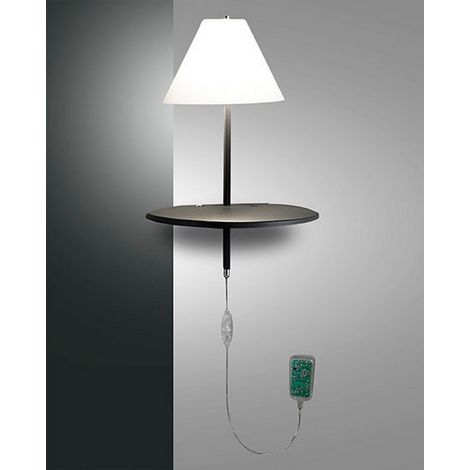 GOODNIGHT APPLIQUE COMODINO ANTRACITE A LED 3000K - 8W - 720 lm IN METALLO E VETRO SOFFIATO DIMMERABILE (1/2)