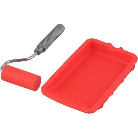 Plateau à outils de peinture en silicone et pinceau rouleau pratique pour la peinture murale et les projets créatifs avec base antidérapante (1/5)