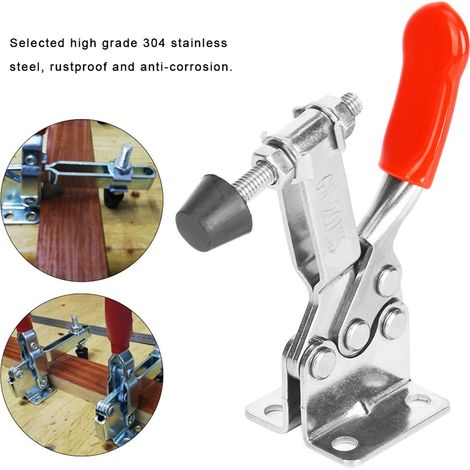 Pince à genouillère horizontale à dégagement rapide en acier inoxydable 304, capacité de maintien 27 kg (1/3)