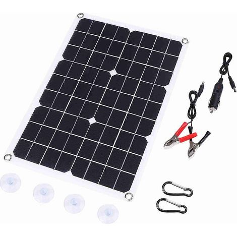 Tragbares Solarpanel 18V 20W monokristallines Silizium-Solarpanel mit zwei USB-Ladeanschlüssen, DC5521-Batterie