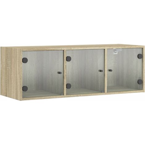 Maison Exclusive - Mobile a Muro con Ante in Vetro Rovere Sonoma 102x37x35 cm