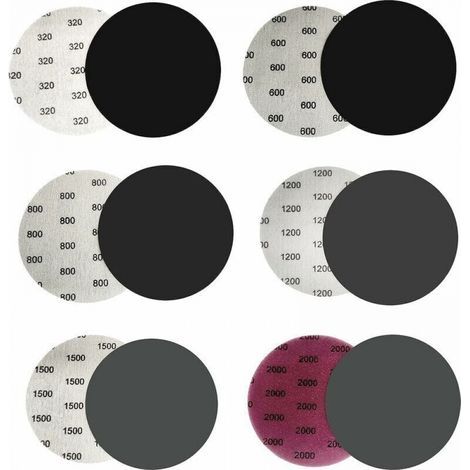 30 pezzi di carta vetrata a secco/umido, grana 320/600/800/1200/1500/2000, disco abrasivo da 125 mm, carta vetrata a secco/umido utilizzata per levigare, lucidare, carteggiare e rimuovere la ruggine (1/4)