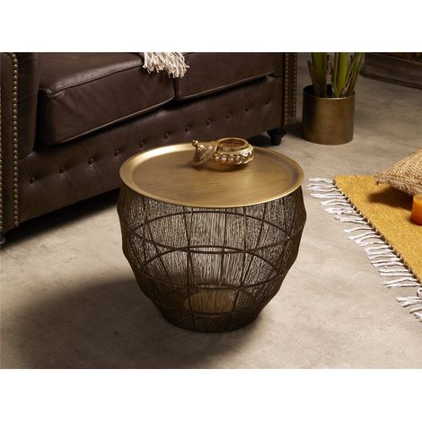 Gold Grid Beistelltisch, rund, 50 x 38 cm. 50 x 38 cm (1/3)