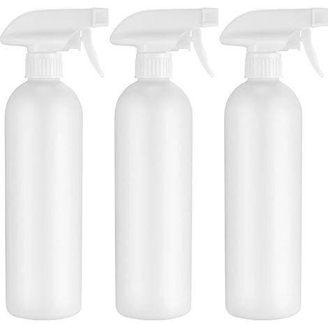 SHINING HOUSE 3 Stück Sprühflaschen, 500 ml leere Sprühflasche, Kunststoff-Pumpflaschen für Gartenpflanzenhaar-Wassersprüher (weiß) (1/5)