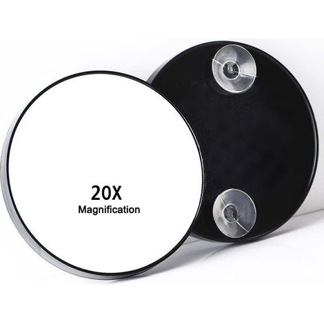 Loupe grossissante 20x, miroir de maquillage à ventouse grossissant 20x, ensemble de miroirs de poche pour le maquillage des yeux 3,5 pouces (1/5)