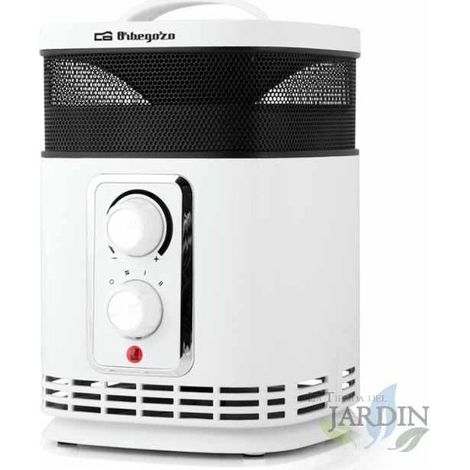 Radiateur soufflant céramique avec thermostat réglable 1500W Orbegozo 360º, émet de la chaleur dans toutes les directions (1/5)