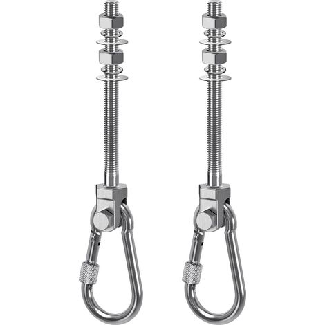 Lot de 2 Crochets de balançoire Robustes en Acier Inoxydable d'une capacité de 680,4 kg pour Poutre en Bois/Acier, matériel de balançoire de Porche de 12,7 cm x M2/12,7 cm pour Aire de Jeux (1/5)