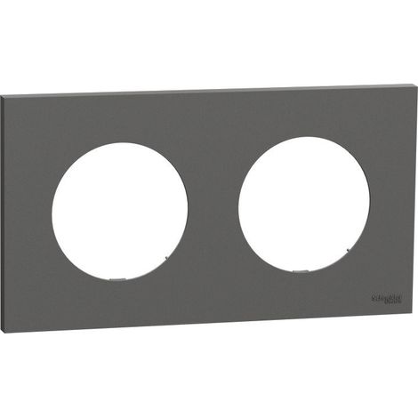 Plaque Odace Schneider 2 postes Finition: Gris basalte (1/3)