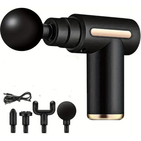 Pistolet de massage à percussion professionnel et puissant pour le sport, les muscles, les tissus profonds, les fascias, le cou et le dos. Appareil de massage à vibrations profondes de poche.-AquaForg