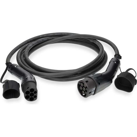 Cable para vehiculos electricos cable type 2 32 a 22000 w 3 fases 500 m negro caja carton