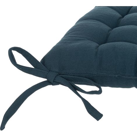 Galette de chaise à nouettes 38 x 38 cm Atmosphéra - Bleu - Bleu -