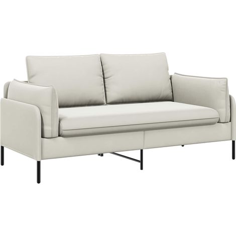 2-Seater Sofa 2-Seater Cream 188 x 81 x 89 cm Velvet vidaXL (1/5)