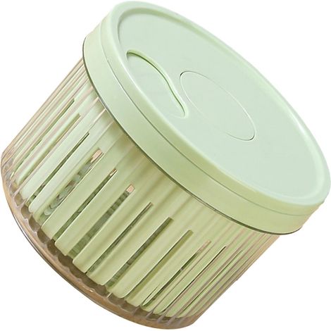 Boîte de conservation pour oignons verts, gingembre et ail, boîte de conservation pour oignons verts au réfrigérateur, boîte de préparation alimentaire ronde et égouttable, boîte de conservation pour (1/5)