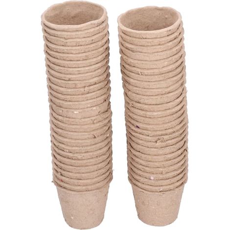 50 pots de culture ronds en tourbe de 6 cm, biodégradables, pour semis et autres accessoires de plantation (1/5)